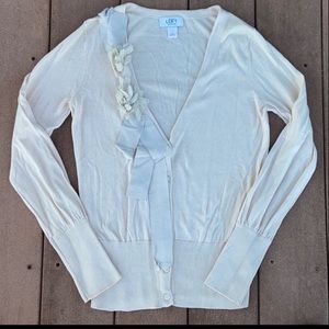 Ann Taylor Loft Pima Cotton V Neck Cardigan